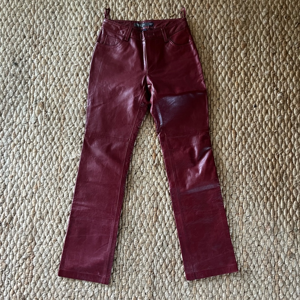 Vintage Gap red leather pants size 0 1